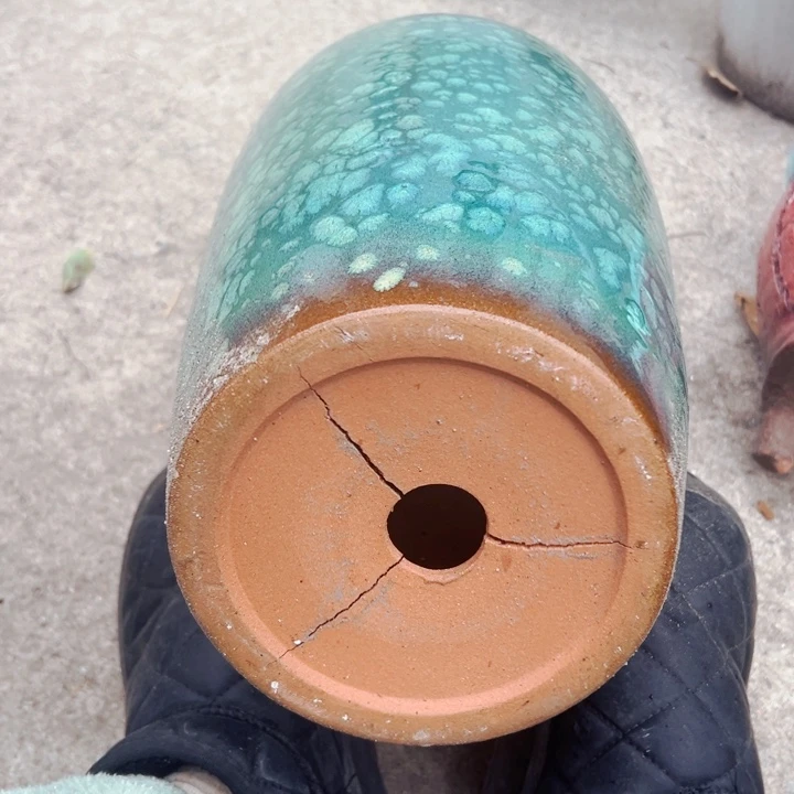 紫砂花盆高约41口约20瑕疵