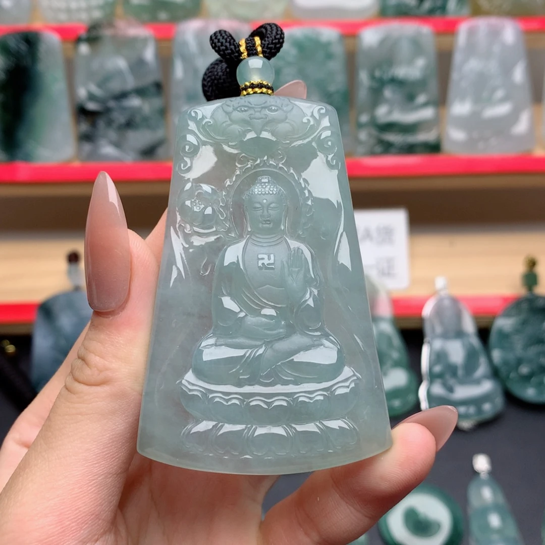 z***t翡翠未镶嵌颈饰阿弥陀佛