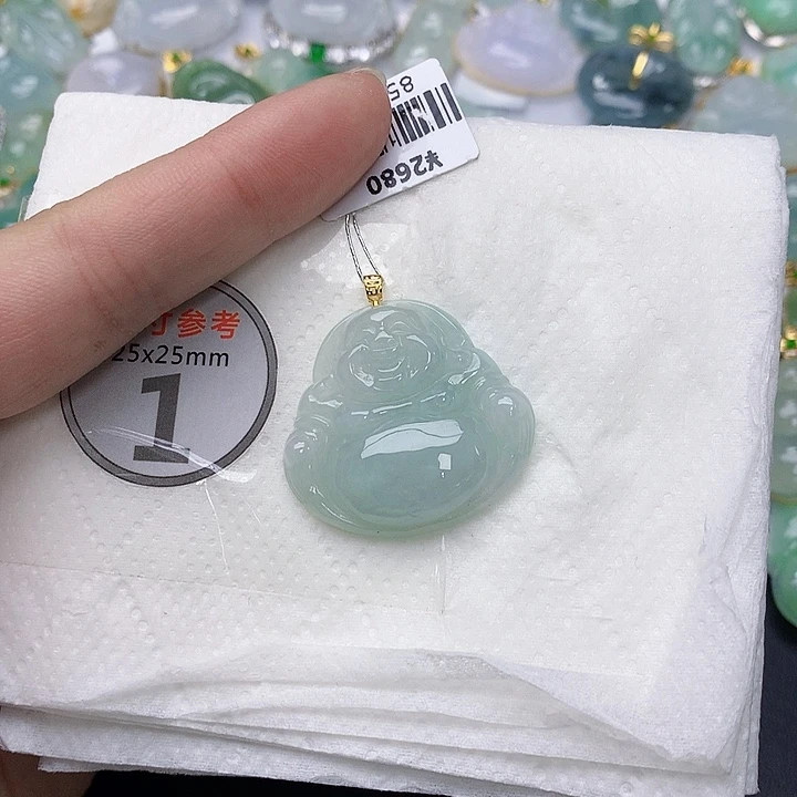 颈饰18K金镶嵌翡翠天然A货