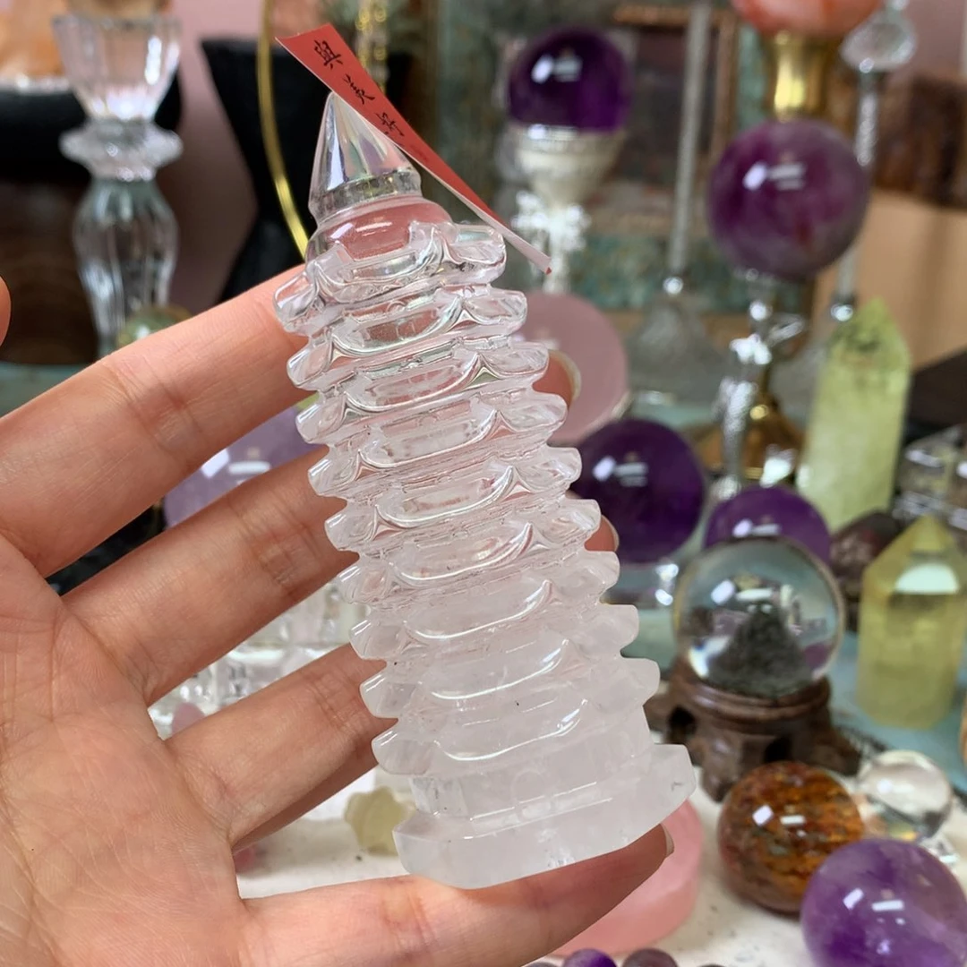 水晶珠宝半成品未镶嵌白水晶文昌塔