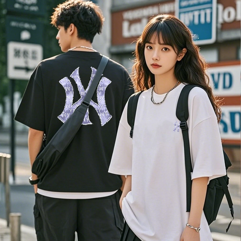 夏季新款休闲重磅纯棉短袖T恤男士t恤宽松内搭圆领情侣爆款半袖