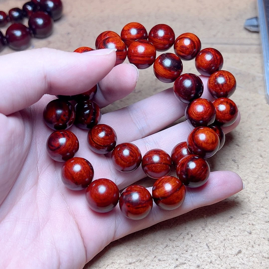 手串/手链小叶紫檀15琴料火焰纹芝麻点