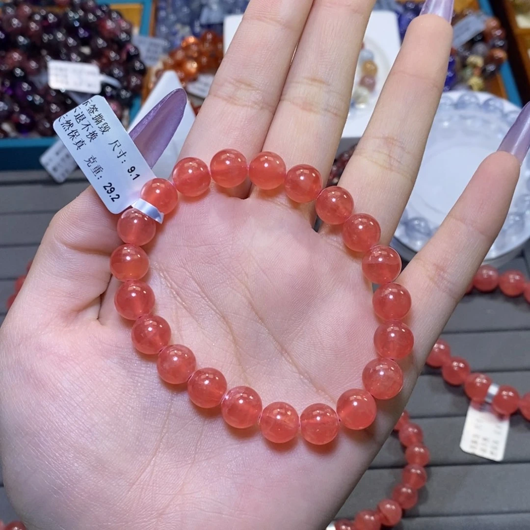 菱锰矿（红纹石）手串未镶嵌手串