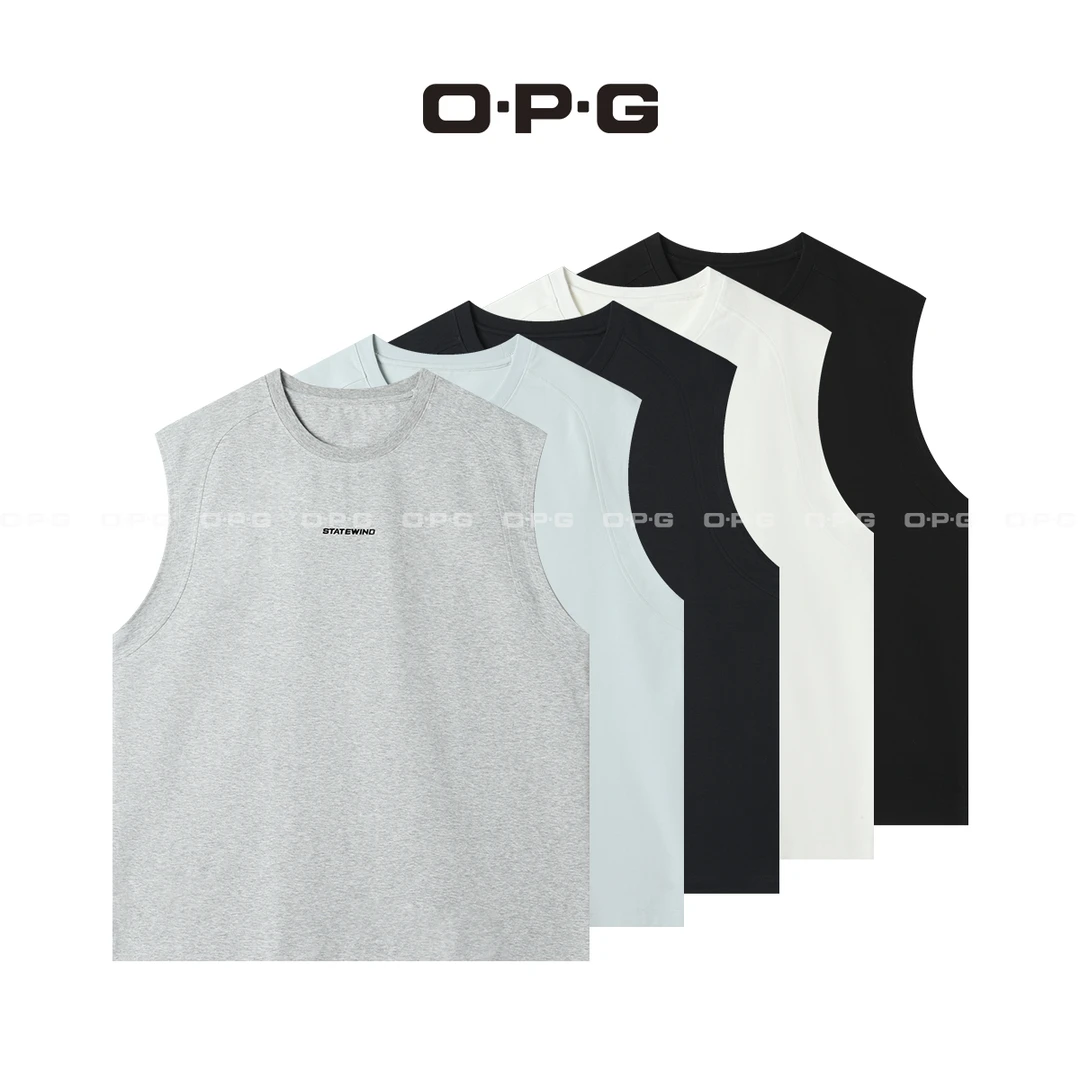 遥发服装【小众设计字母印花透气无袖T恤】夏季情侣百搭上衣2218