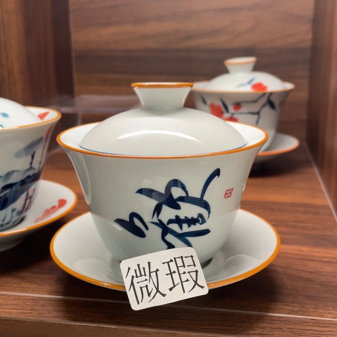 有瑕釉下彩纯手绘