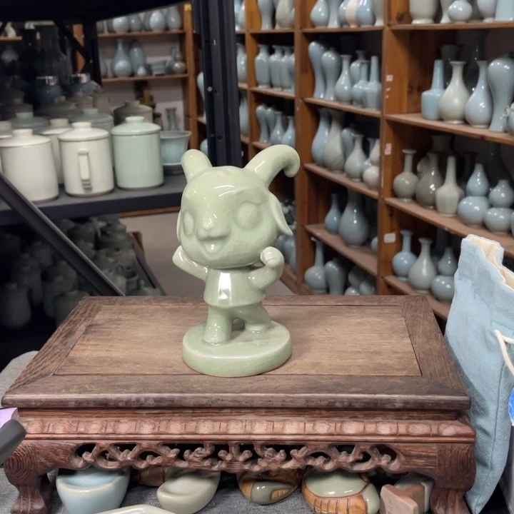 摆件翠青釉羊羊。。。