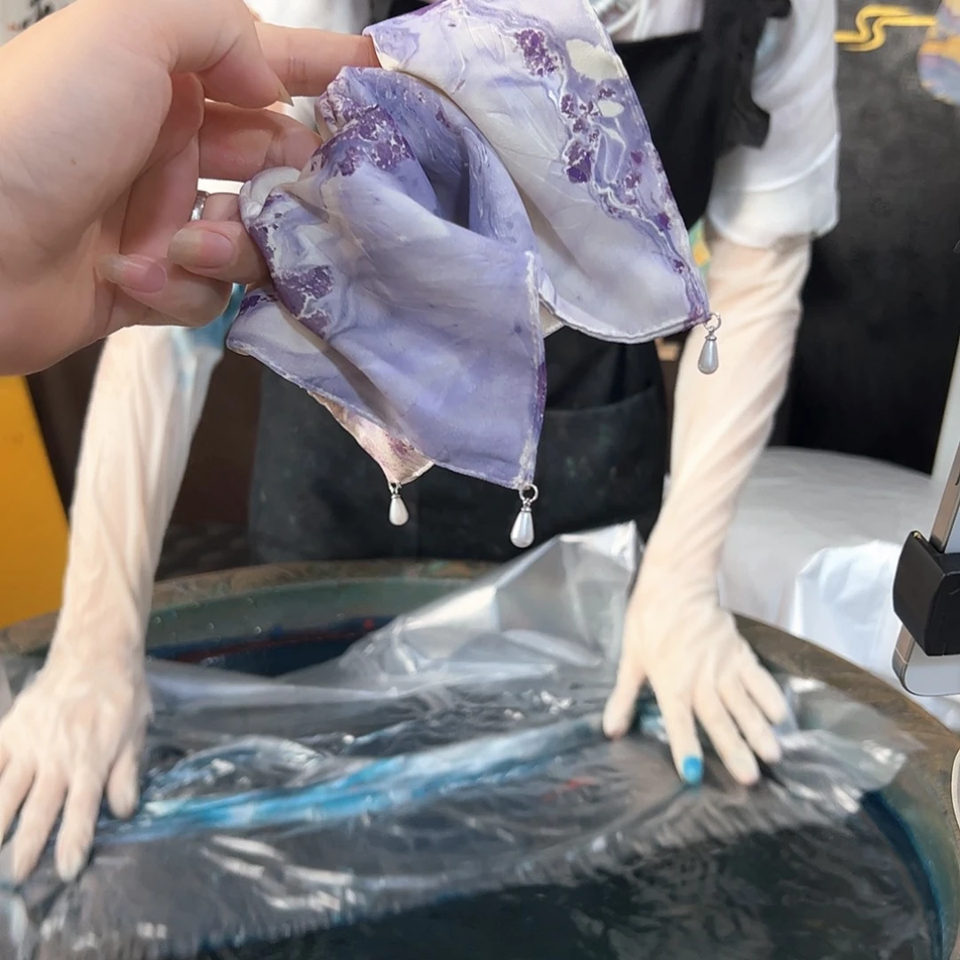 724紫色珠珠发圈手作