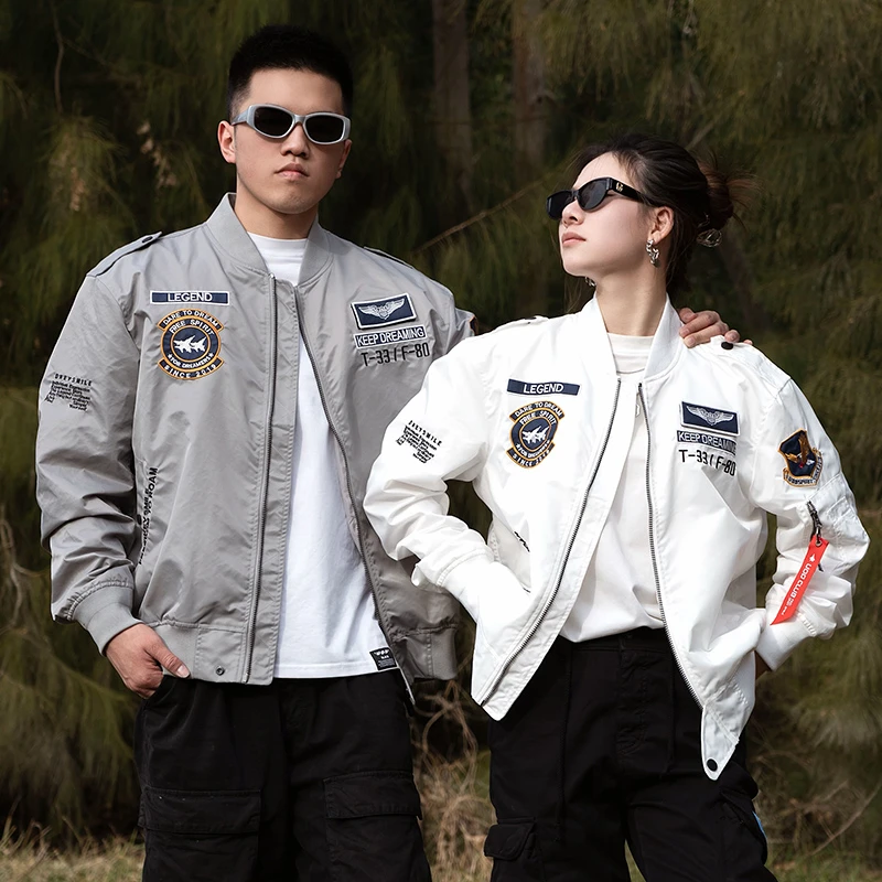 UOD飞行服夹克男宽松情侣新款男装时尚潮流休闲外套刺绣百搭潮牌