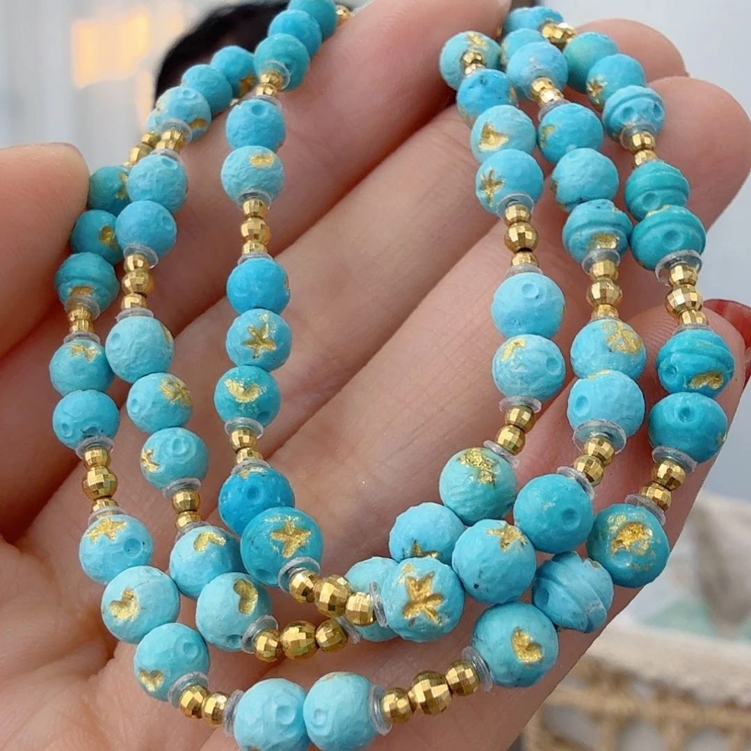 绿松石18K金镶嵌珠宝奇石