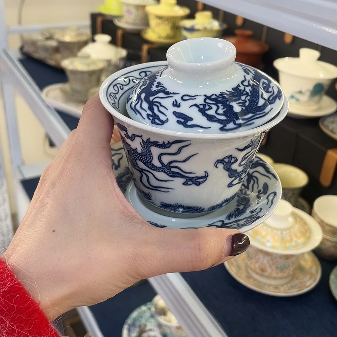 陶景德陶瓷盖碗茶具