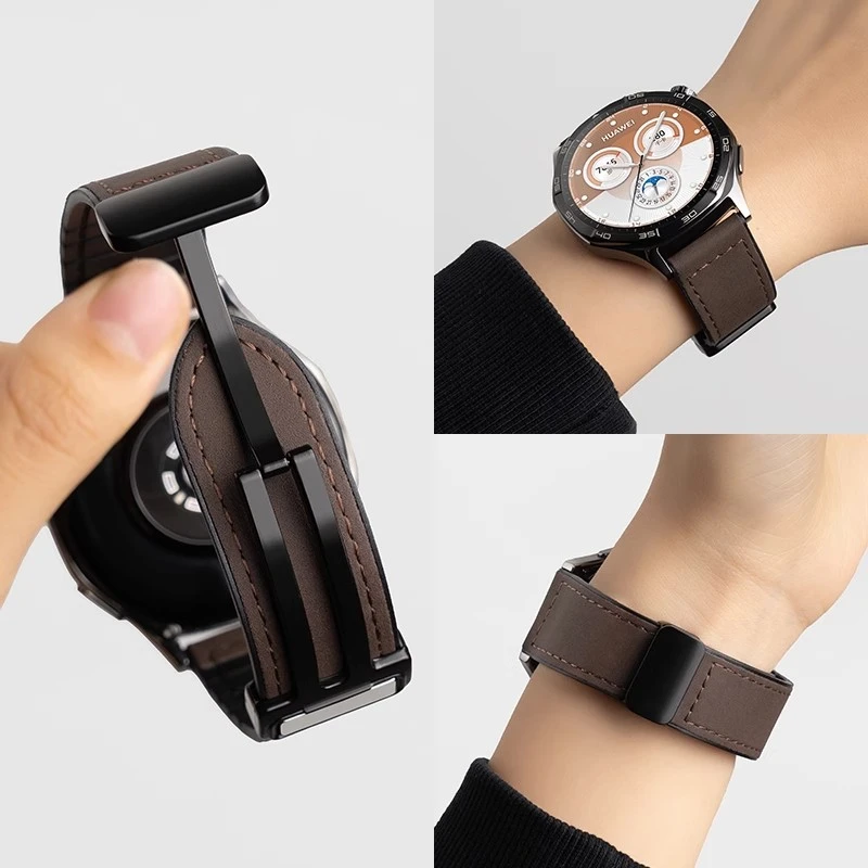 适用小米watchS4表带s3手表磁吸真皮s1pro腕带S2智能color2替换带