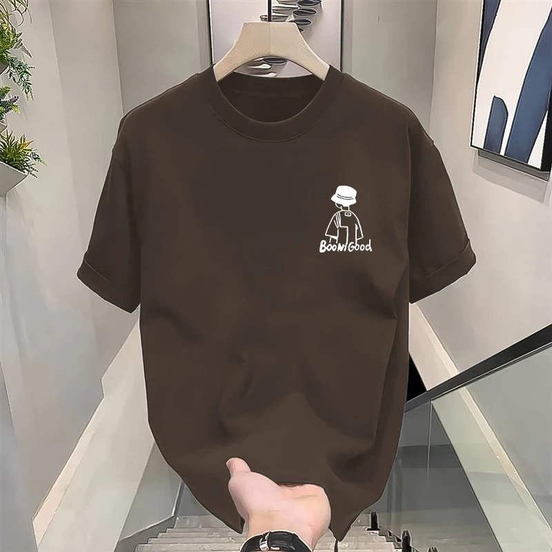 260g重磅美式纯棉短袖t恤男圆领上衣服夏季新款宽松半袖全棉体恤