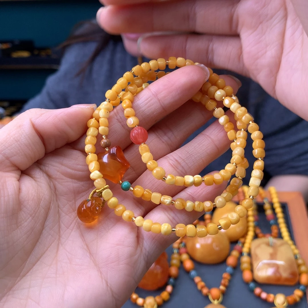 蜜蜡未镶嵌手串天然