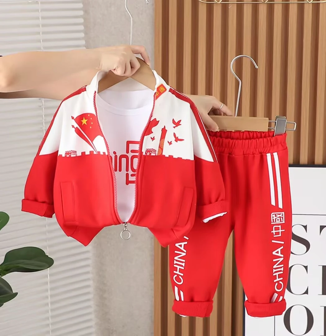 【沫沫家】男女童夏装国潮套装运动新款拼色时尚帅气洋气两件套