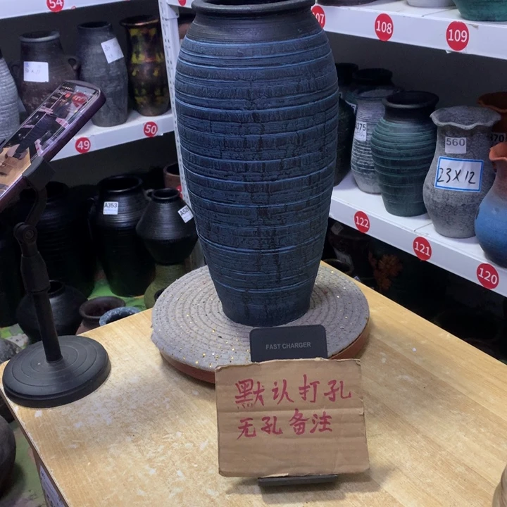 【闪购商品】红陶粗糙盆默认打孔高34口12