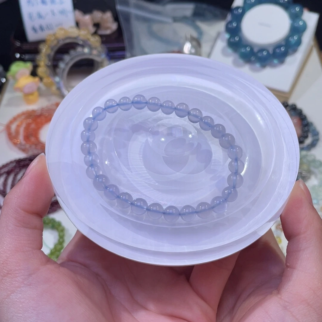 未镶嵌手链水晶蓝玉髓玛瑙6+