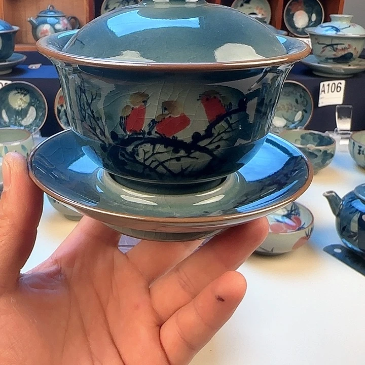 景德镇陶瓷陶瓷三才盖碗