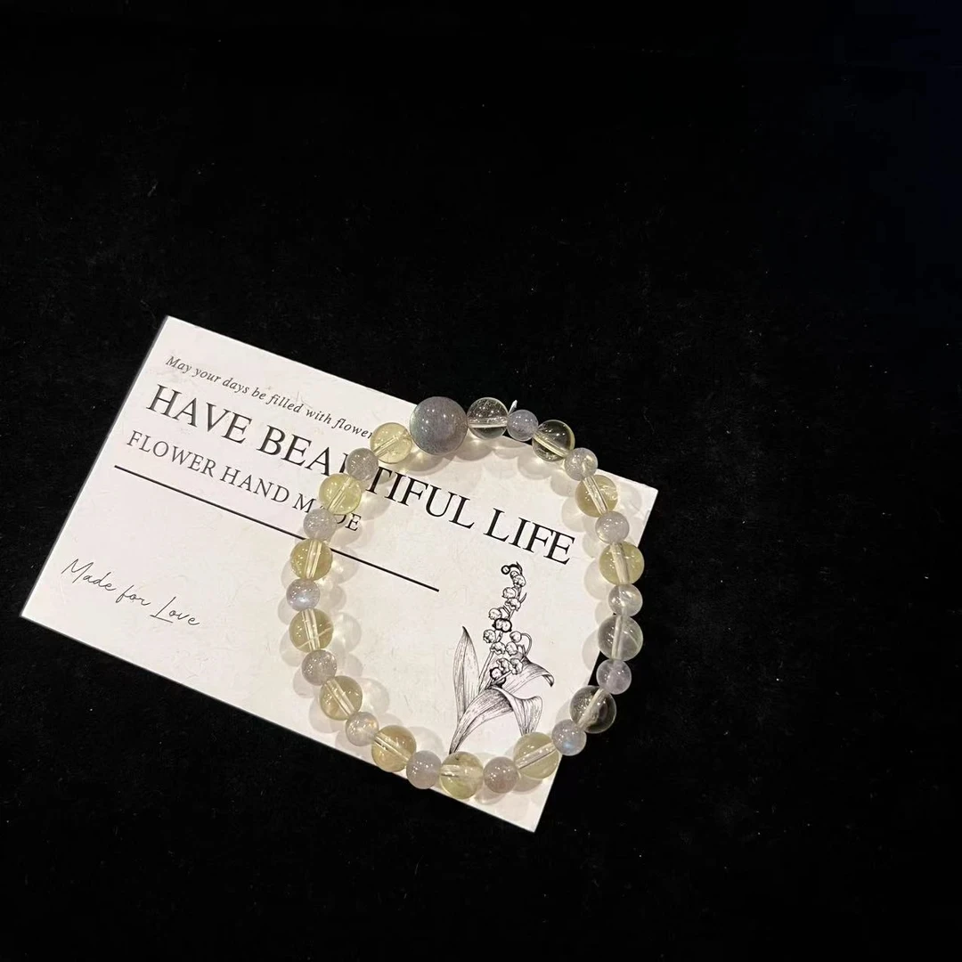 D474 黄水+灰月光设计款手串 多样性发一