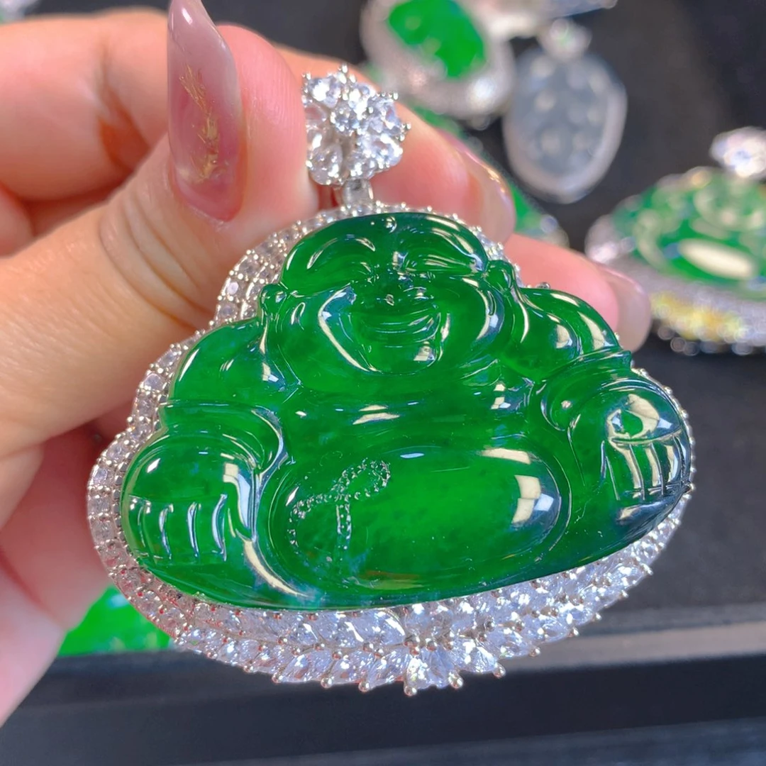 翡翠颈饰银S925镶嵌翡翠