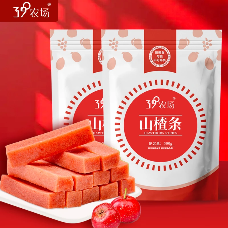39度农场山楂条500g/袋新鲜食用精选美味升级酸甜即食营养开胃