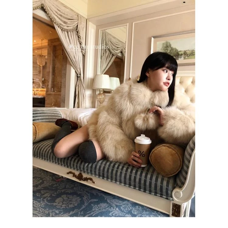 CC皮草“绒绒雪球” 罕世中古saga狐狸腹毛外套女
