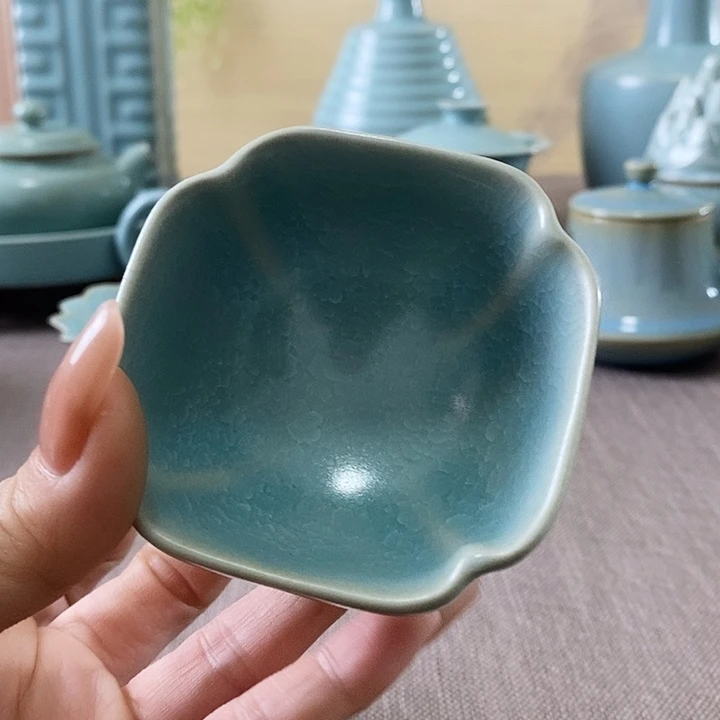 瓷片冰裂纹一一一一一一一四方杯