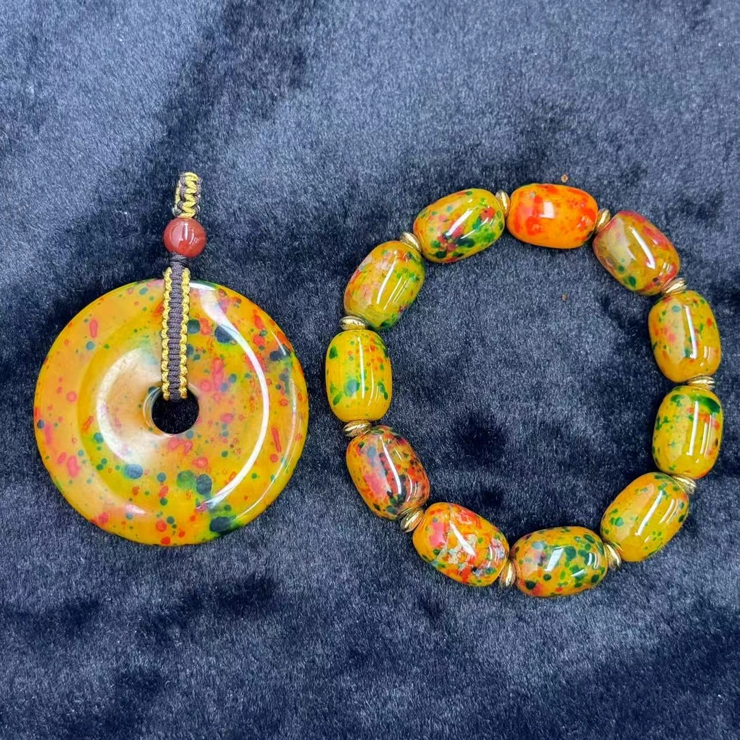 【符老板】s1171-y2388-民族风设计甘文草玛瑙涌珠手串套装-赠礼盒