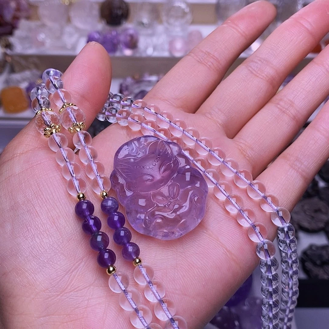 水晶颈饰未镶嵌寄***融一套分两单宠链