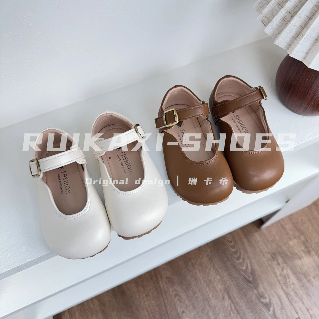 【瑞卡希】女童皮鞋公主鞋春秋2025新款英伦风白色软底宝宝儿童单鞋