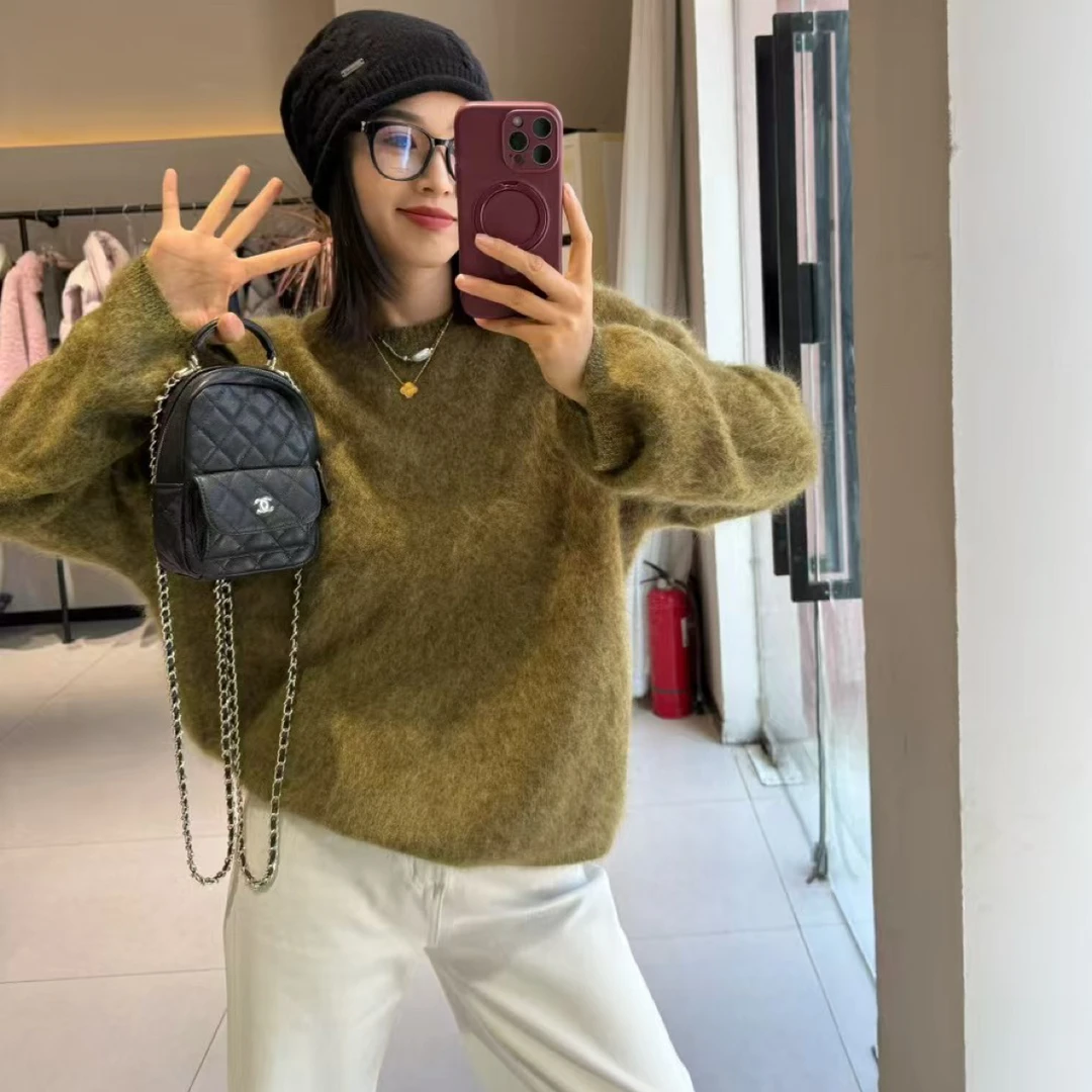 【W➕欧韩】圆领长毛款宽松型温柔氛围感毛衣