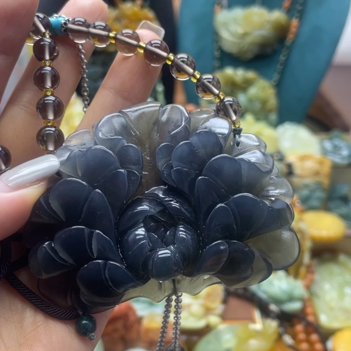 蛇纹石玉合金颈饰