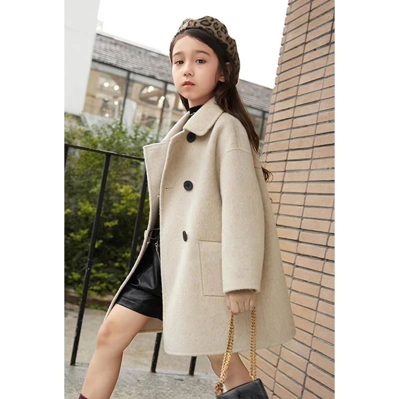 奥莱【专柜正品】韩版女童双面大衣 90%儿童大衣 130cm适用四季通用
