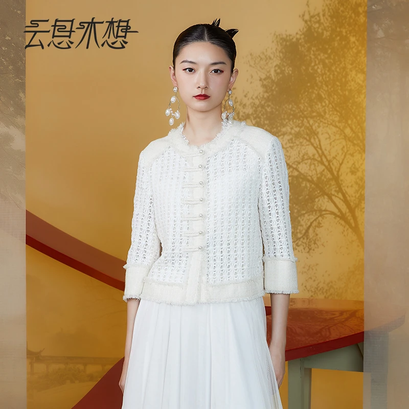 Ysimo-X云思木想原创中国风2024夏季新款一字盘扣小香风外套11508