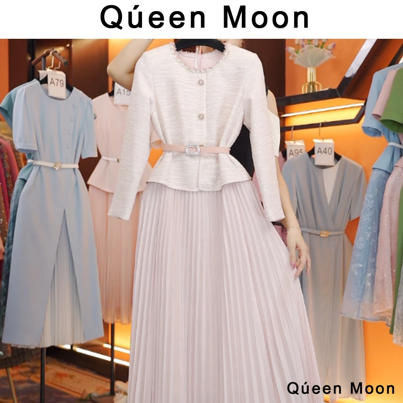 编码30【QúeenMoon】经典轻奢百搭气质连衣裙拼接长裙 (定制女装)