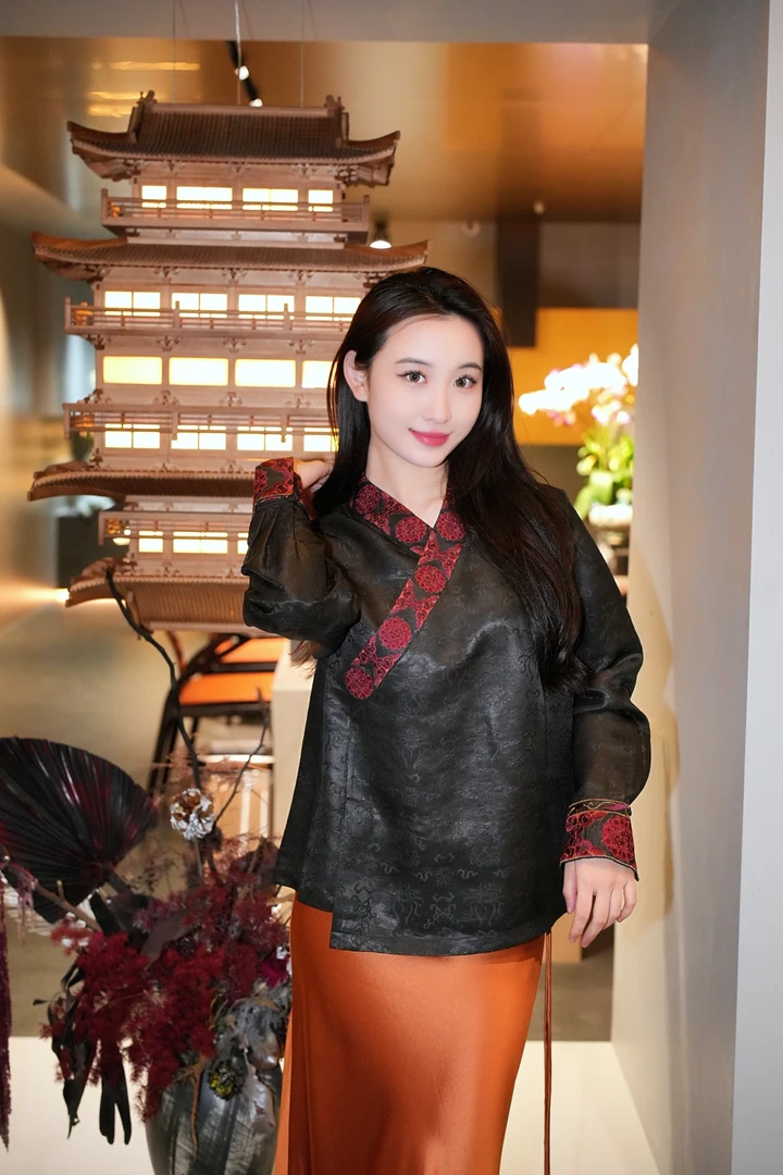 蓝大【瑾瑜】新中式桑蚕丝长袖上衣7362