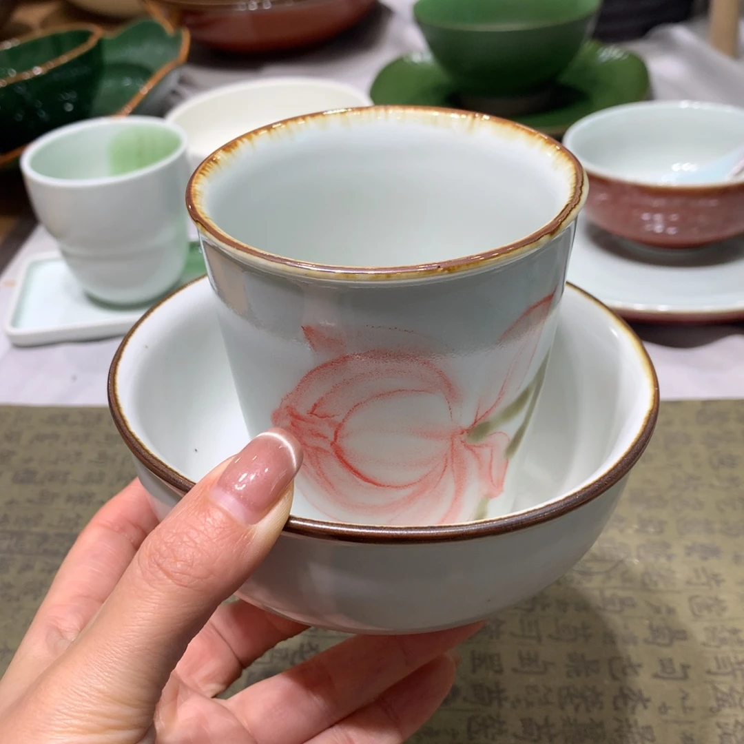 陶景德镇粗陶复古盘碗微瑕