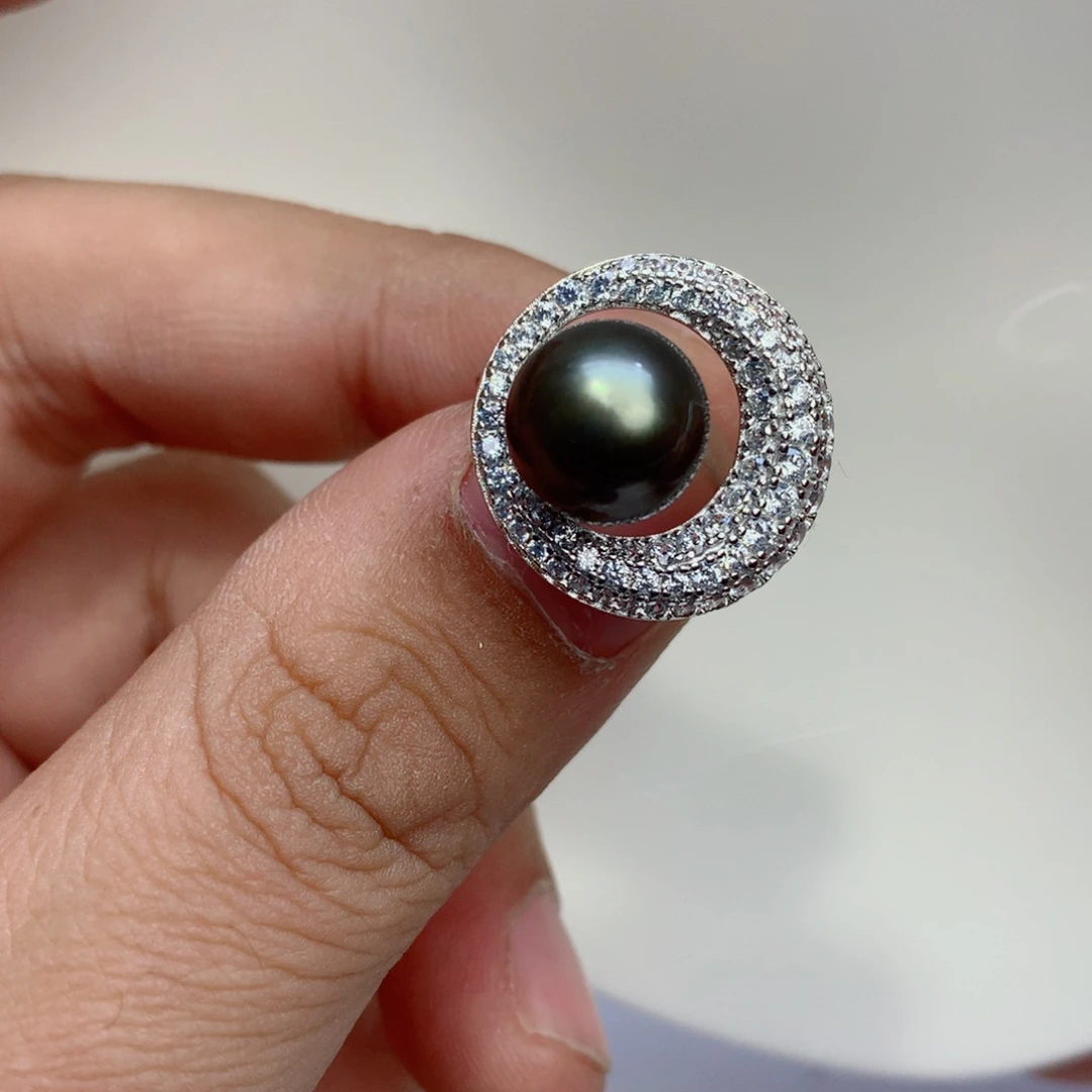 海水珍珠戒指银S925镶嵌