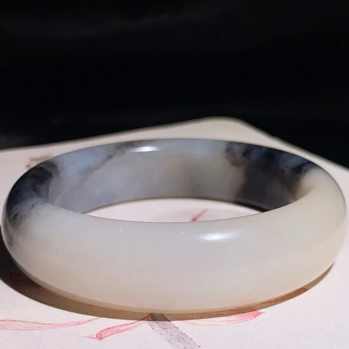 新疆和田玉青花宽版手镯54圈口！上等和田玉吊坠