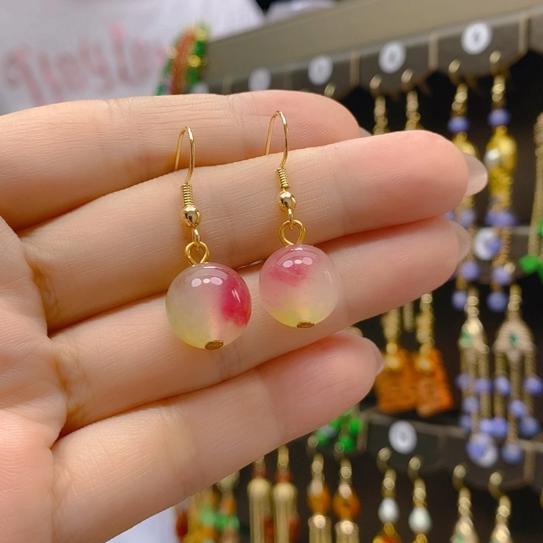 玛瑙/玉髓耳饰合金玛瑙