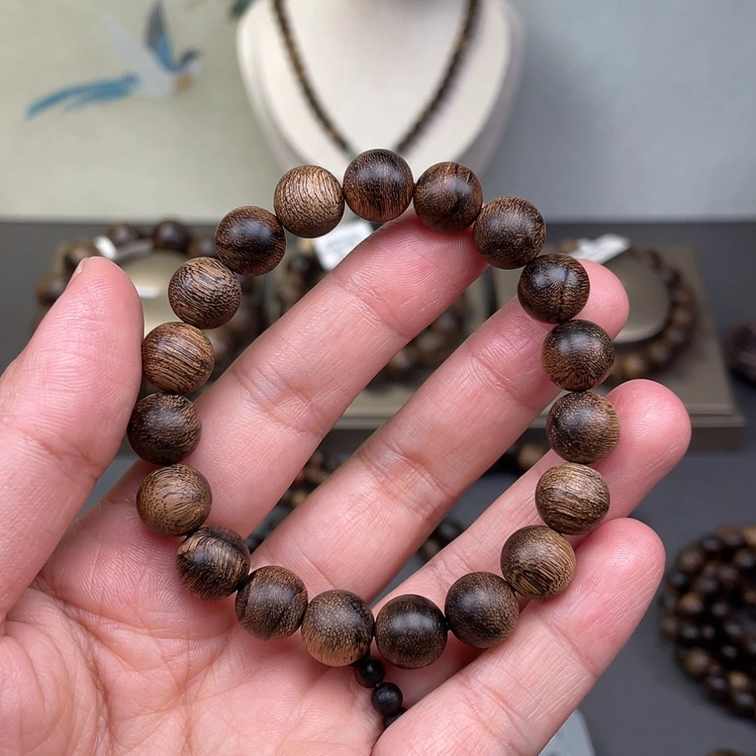 沉香手串越南芽庄白棋虎皮瘿子瘤疤s