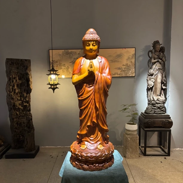 大件如来香樟木仿古阿弥陀佛木雕佛像家居供奉摆件精品人物