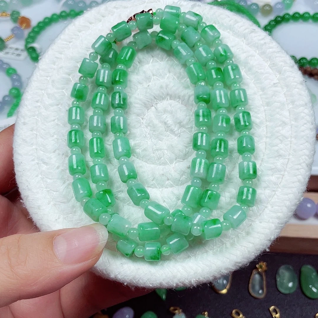 翡翠未镶嵌手链天然缅甸翡翠A货卡6