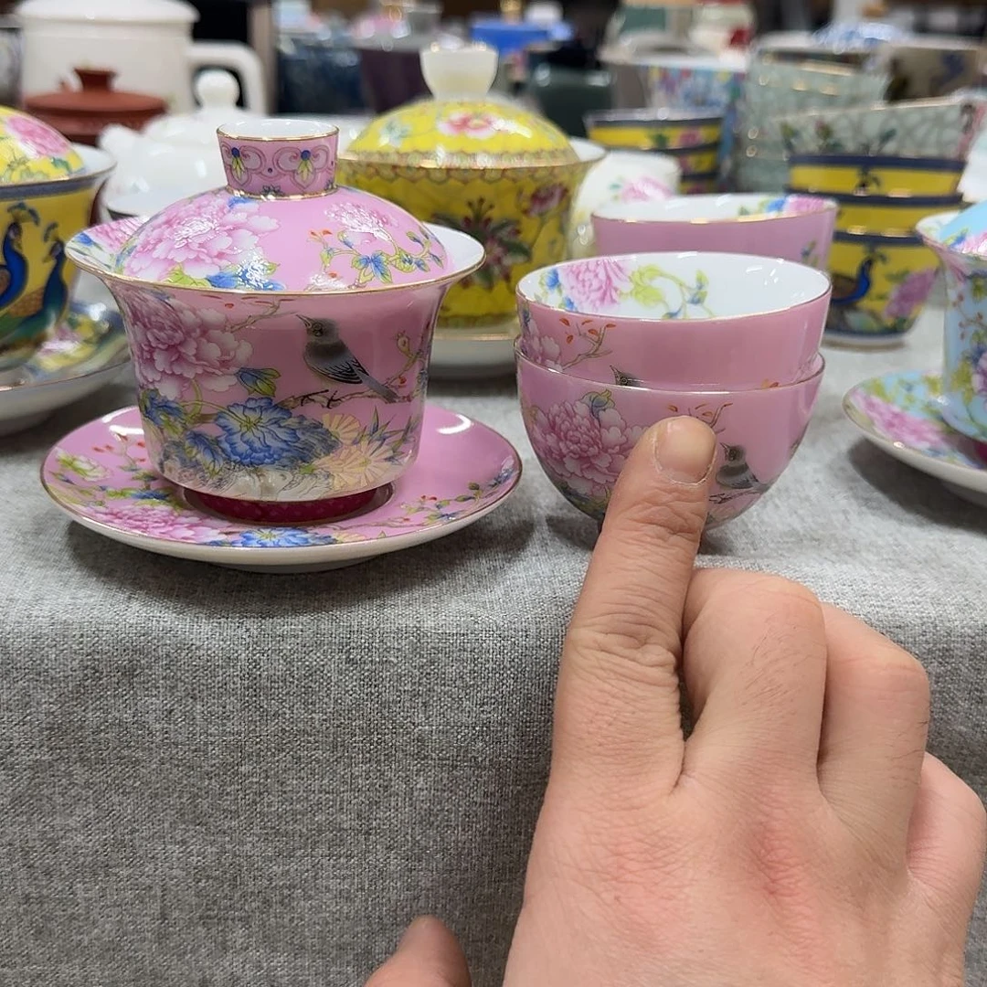 粉喜鹊三才➕2个杯子