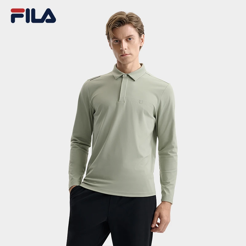 Fila/斐乐男士【户外休闲】秋冬新款通勤舒适长袖POLO衫F11M543218F