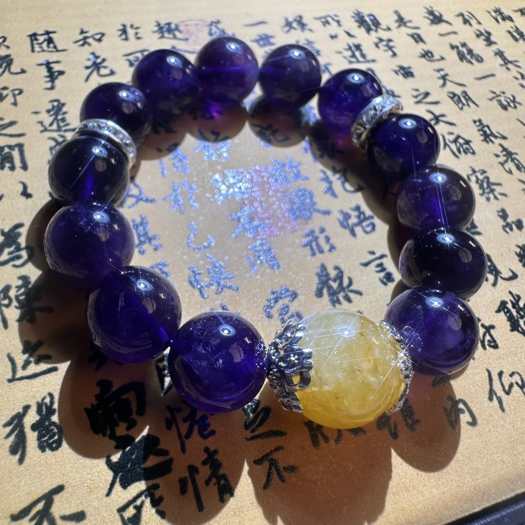 合金手链 星锦乌拉圭黄胶花超闪女士百搭时尚