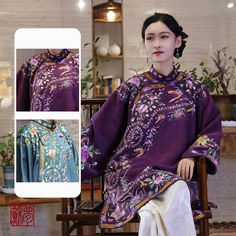 蘇夢【凤鸣迎春】绣纹多色立领斜襟半大褂01031254