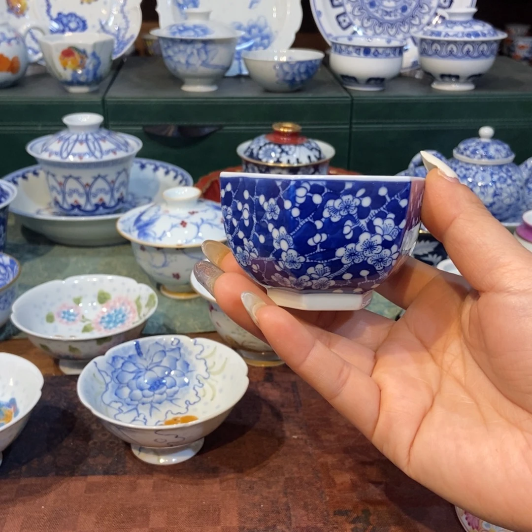 雪山春晓冰梅六方杯