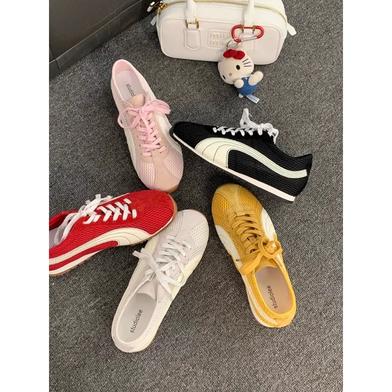 牛皮版~超透气网眼内增高阿甘德训鞋女夏季夏天穿裙子专用鞋子