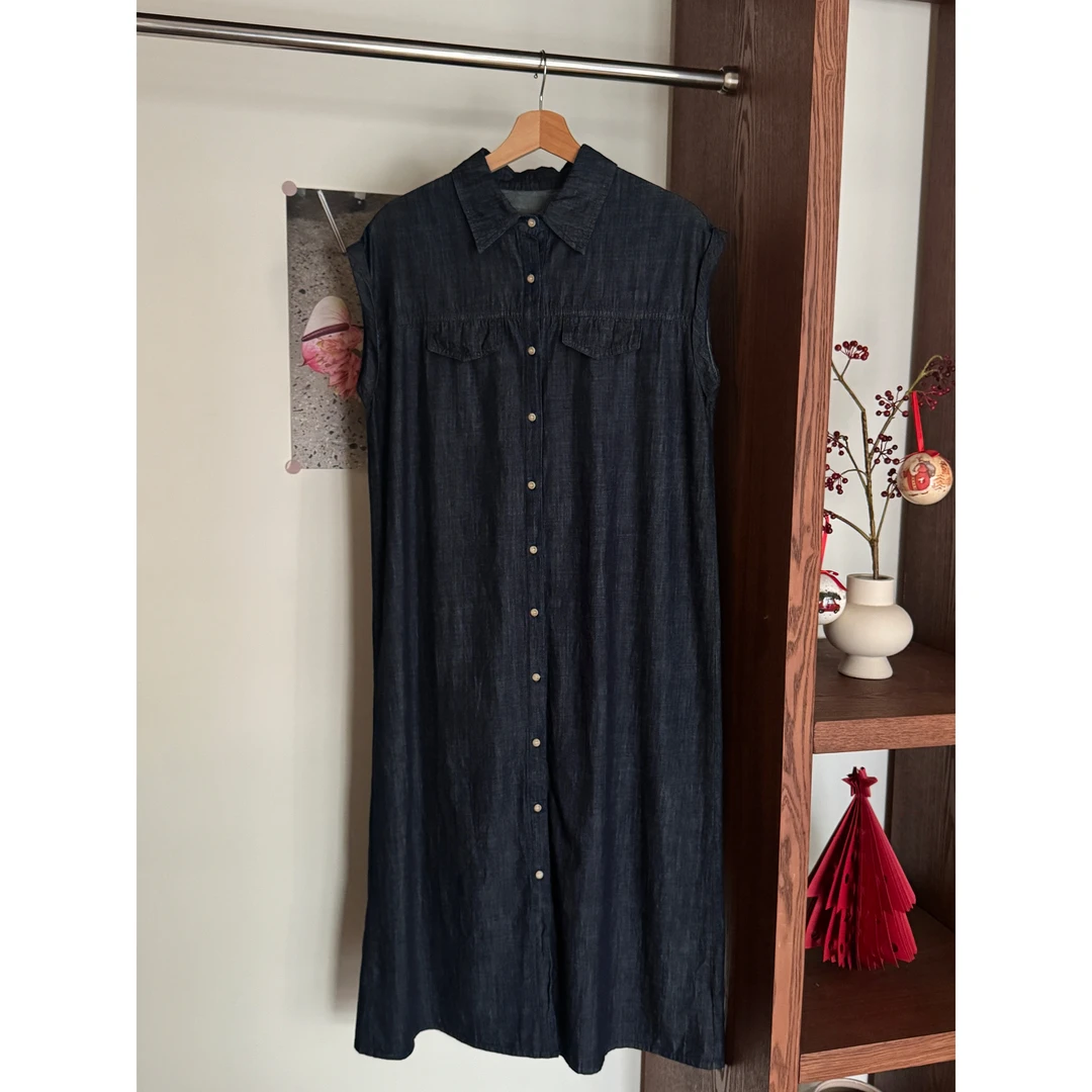 polo领单排扣牛仔连衣裙（no退no换）