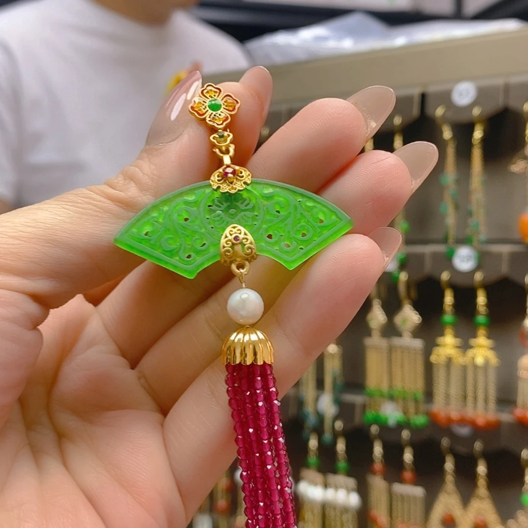 翡翠合金耳饰翡翠